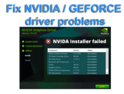 NVIDIA / GEFORCE driver problems